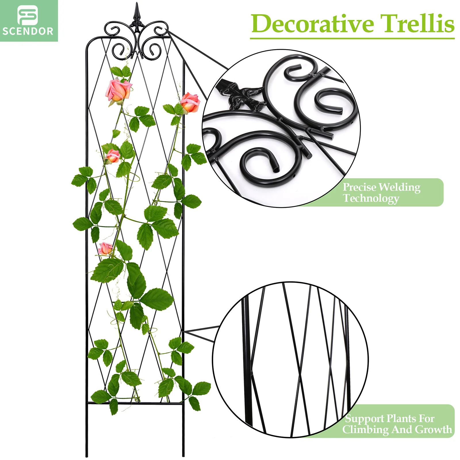71inch x15inch Rustproof Metal Vine Trellises A 180cm 2Pack - Pro Insulation and Fence