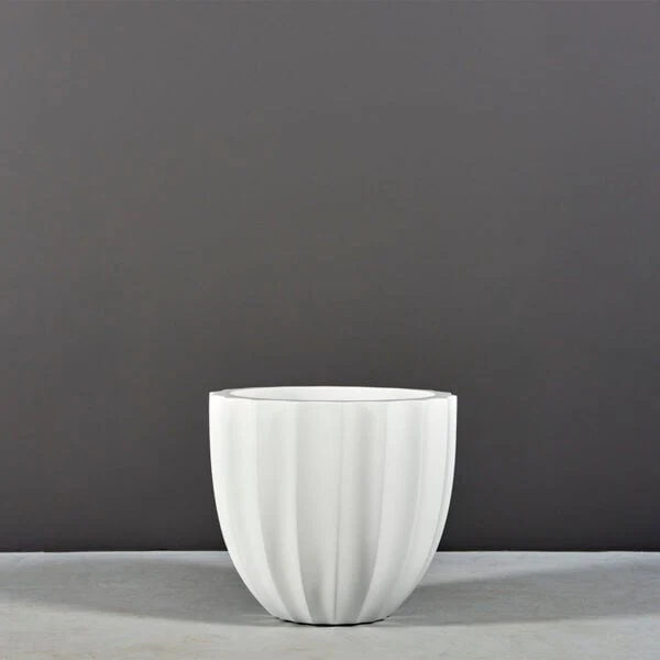 Santa Barbara Low Fluted Round Planter - Pro Insulation and Fence