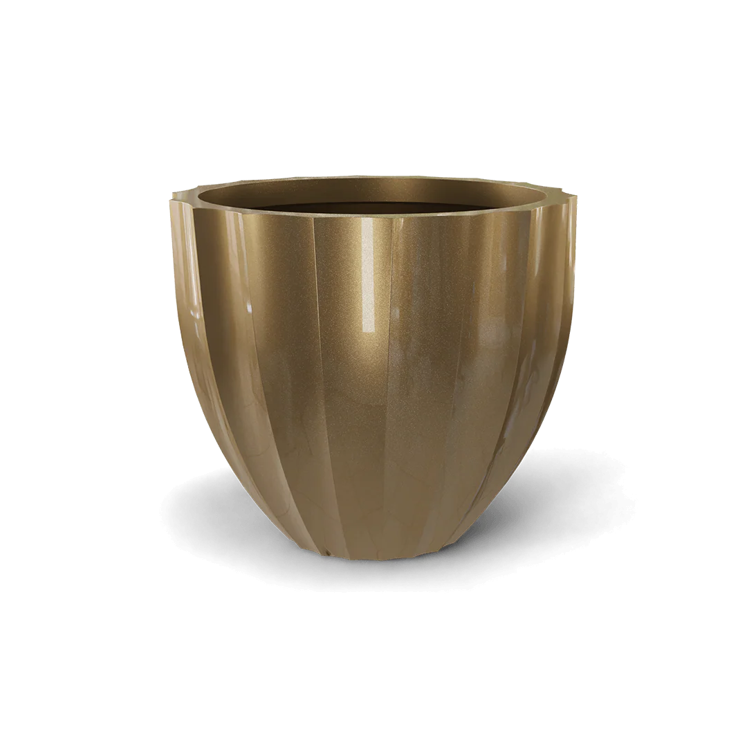 Santa Barbara Low Fluted Round Planter - Pro Insulation and Fence