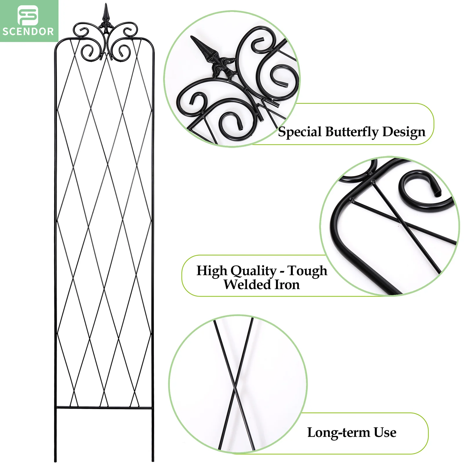 71inch x15inch Rustproof Metal Vine Trellises A 180cm 2Pack - Pro Insulation and Fence