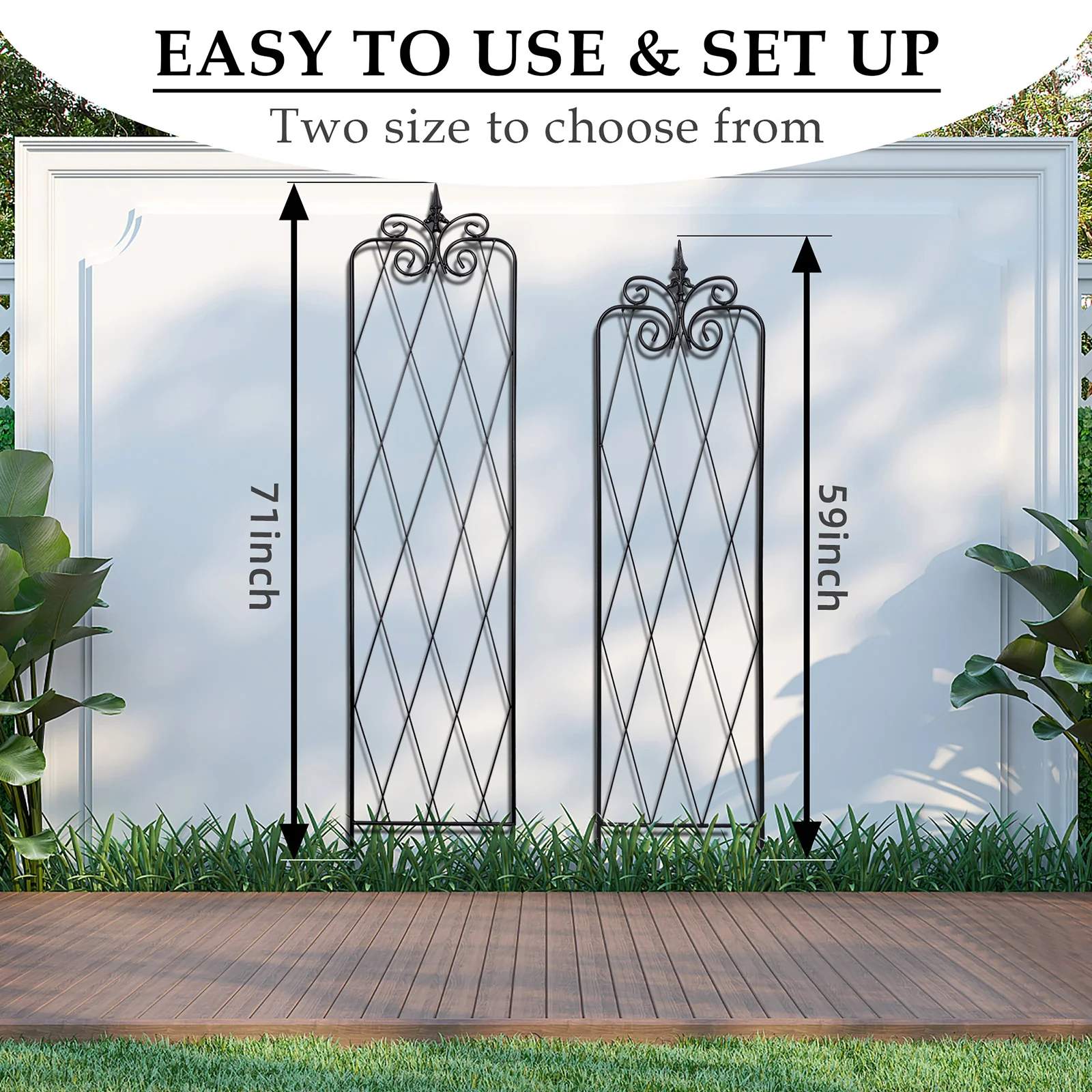 71inch x15inch Rustproof Metal Vine Trellises A 180cm 2Pack - Pro Insulation and Fence