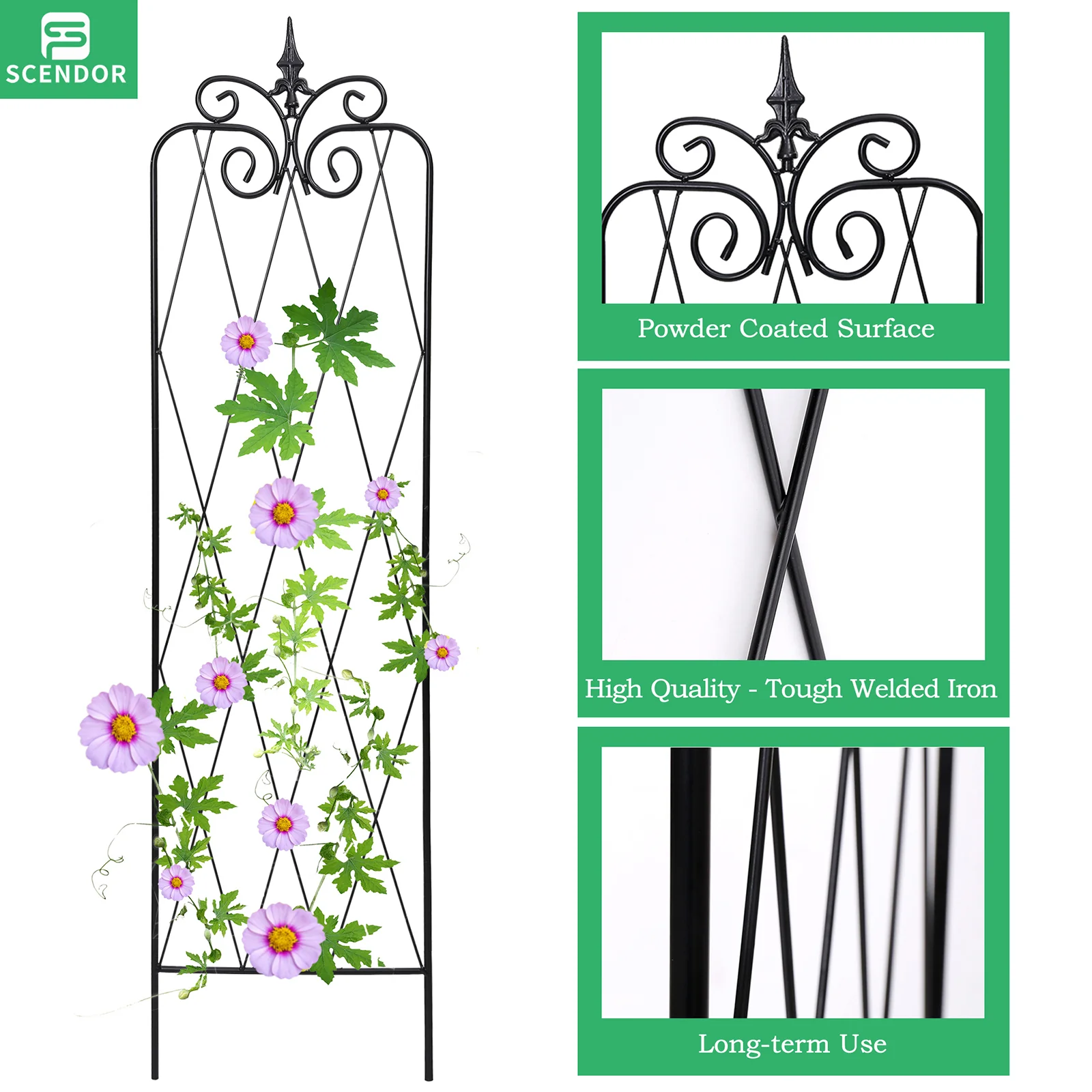 59inch x15inch Rustproof Metal Vine Trellises A (150cm) 2Pack - Pro Insulation and Fence