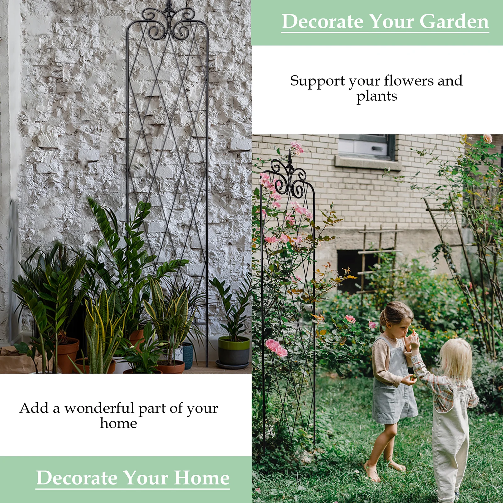 71inch x15inch Rustproof Metal Vine Trellises A 180cm 2Pack - Pro Insulation and Fence