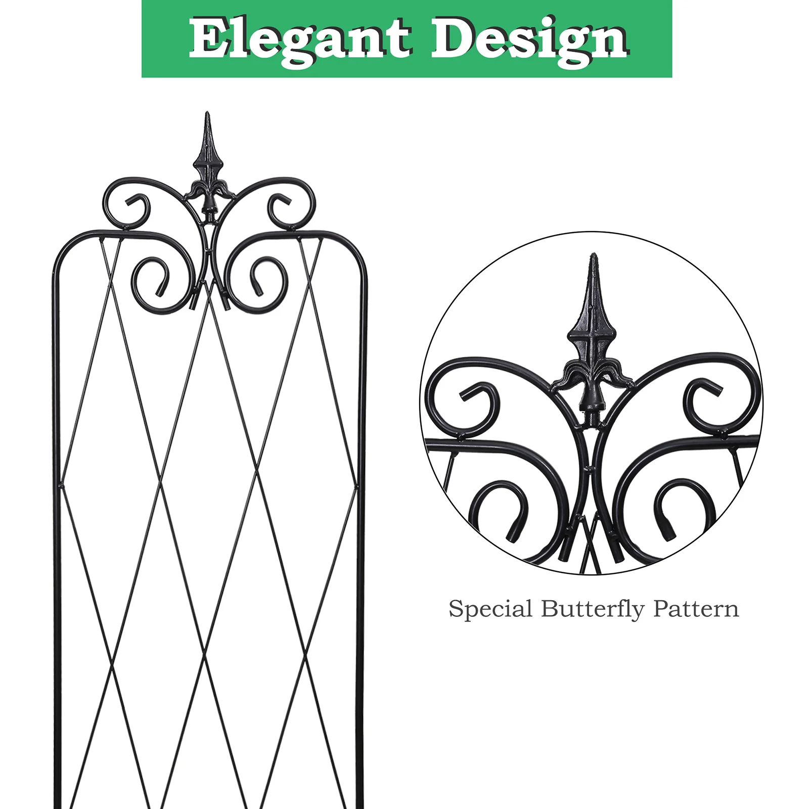 59inch x15inch Rustproof Metal Vine Trellises A (150cm) 2Pack - Pro Insulation and Fence