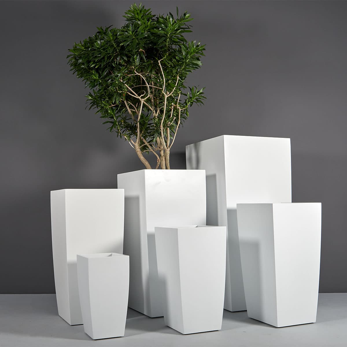 Toulan Modern Tall Tapered Square Planter - Pro Insulation and Fence