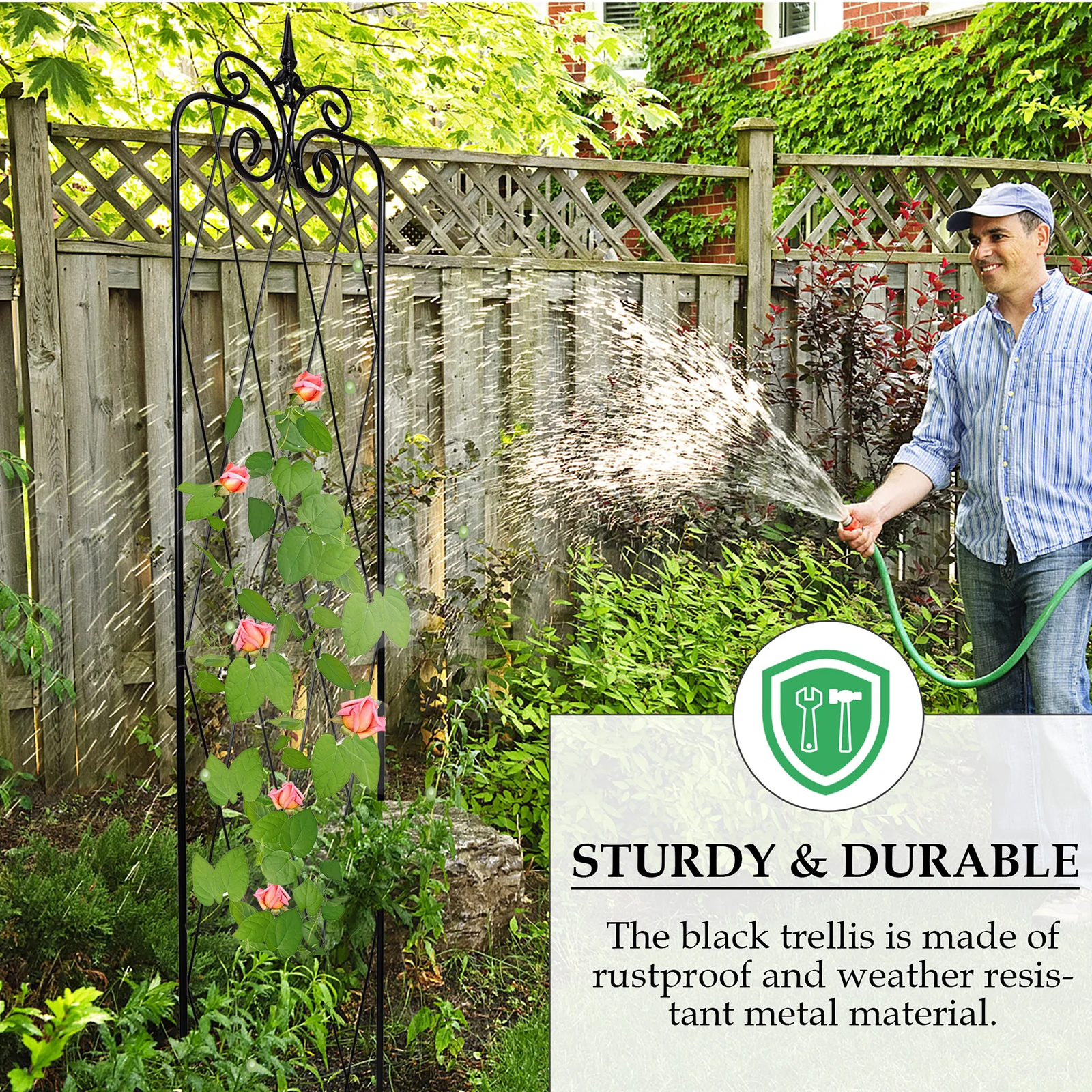 71inch x15inch Rustproof Metal Vine Trellises A 180cm 2Pack - Pro Insulation and Fence